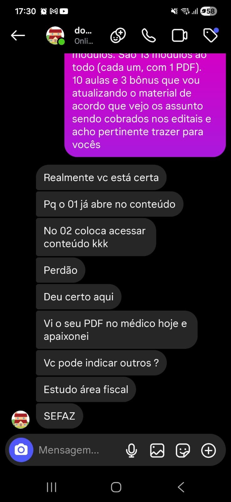 Aluna amando os resumos